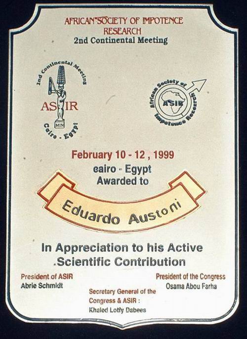 Targa dell'African Society of Impotence Research, Il Cairo 1999