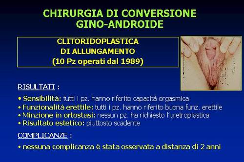 la clitoridopessia alla base del neo pene (sec.Austoni 1990) — Disturbi di Genere